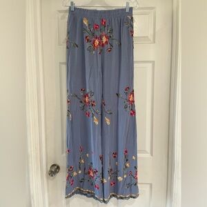 Liv Los Angeles Floral Embroidered wide Leg Pants